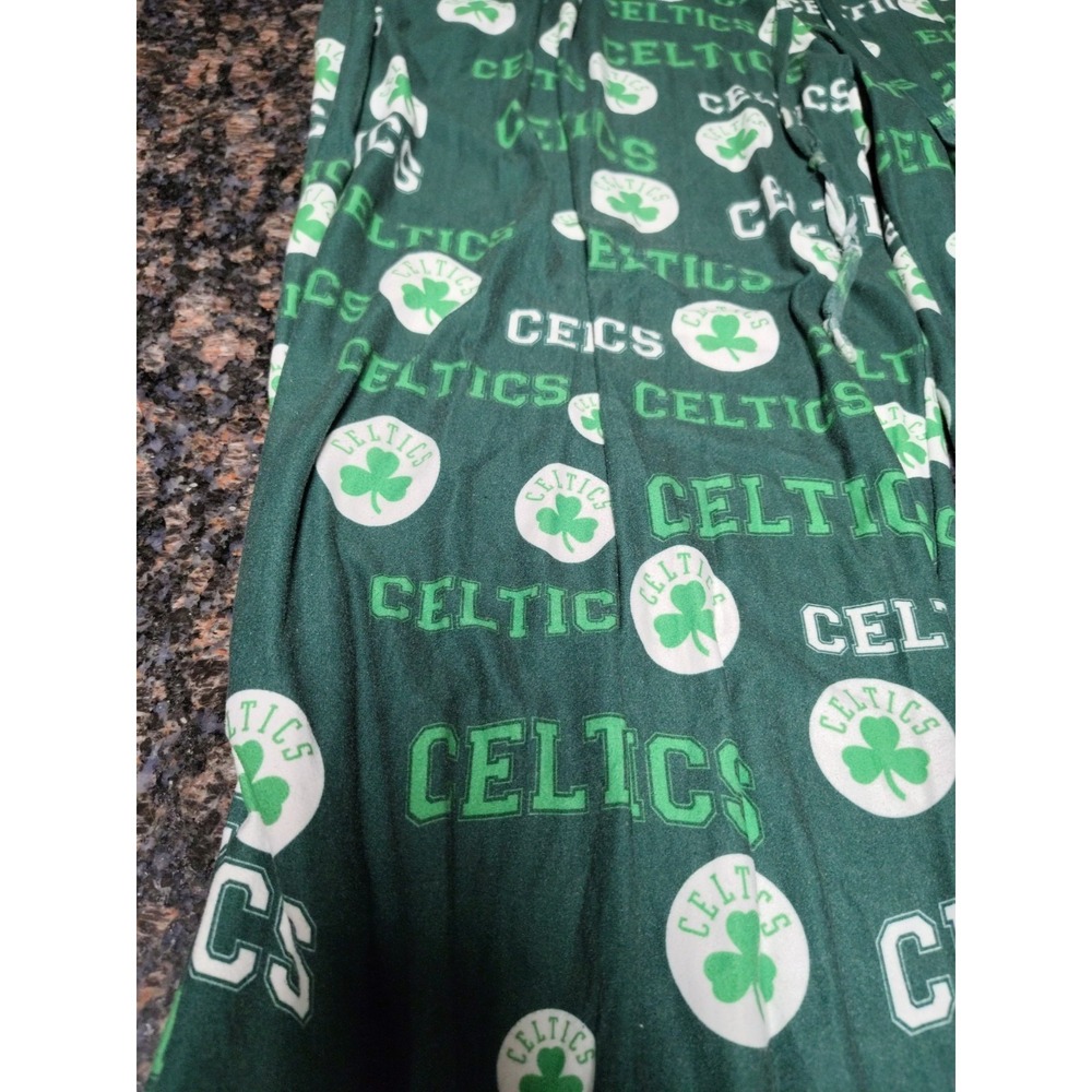 EUC Boston Celtics NBA Pajama Pants Mens L Green AOP Lounge Sleep - Picture 4 of 6